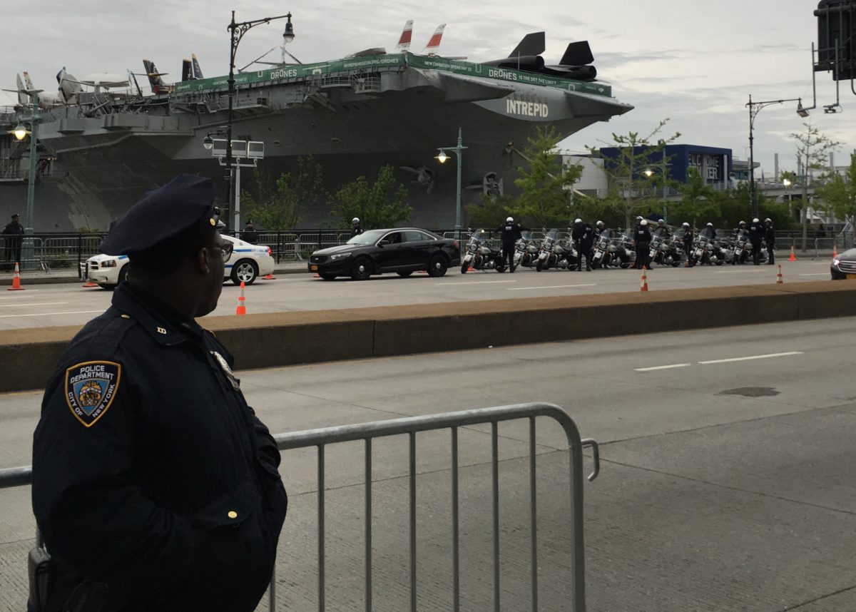 NYC Protests Donald Trump at Intrepid Museum